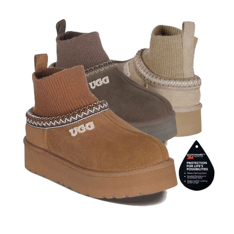 Ozlana Platform Logo Stocking Tazz Slipper